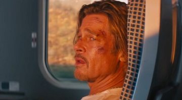 Brad Pitt em cena do trailer de "Trem-Bala", seu novo filme - Foto: Reprodução / Sony Pictures