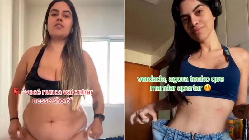 Brenda Barros mostrou antes e depois de emagrecer 50 quilos - Foto: Reprodução/ Instagram@barrosbre