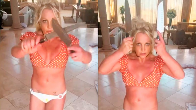 Britney Spears dançou com facas e preocupou fãs - Foto: Reprodução/ Instagram@britneyspears