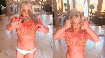Britney Spears dançou com facas e preocupou fãs - Foto: Reprodução/ Instagram@britneyspears