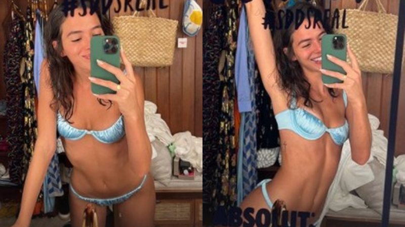 Bruna Marquezine faz caretas de biquíni em frente ao espelho e diverte seguidores - Foto: Reprodução / Instagram
