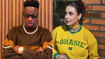Bruna Pinheiro diz que foi desbloqueada por Vini Jr. nas redes sociais - Foto: Reprodução/ Instagram@brunapinheiro_p e @vinijr