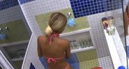 Brunna Golçalves se irrita ao limpar banheiro sozinha - Foto: Reprodução / Globo