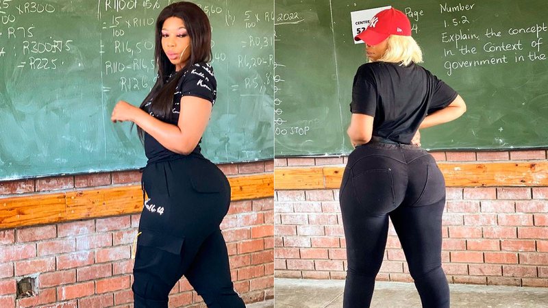Buhle Menziwa recebe críticas por causa das roupas que usa para dar aula - Foto: Reprodução/ Twitter@Lulu_menziwa