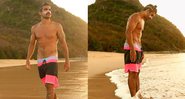 Ator levou os fãs à loucura ao surgir sem camisa, exibindo o corpo malhado - Reprodução / Instagram @caiocastro