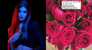 Camila Queiroz recebe flores de Klebber Toledo pela estreia de Verdades Secretas 2 - Foto: Reprodução / Instagram @camilaqueiroz