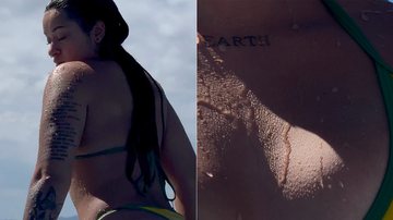 Camilly Victoria exibiu tatuagens em dia de piscina