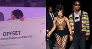 Cardi B presenteia marido com cheque no valor equivalente a R$ 11,4 milhões - Foto: Reprodução / Instagram