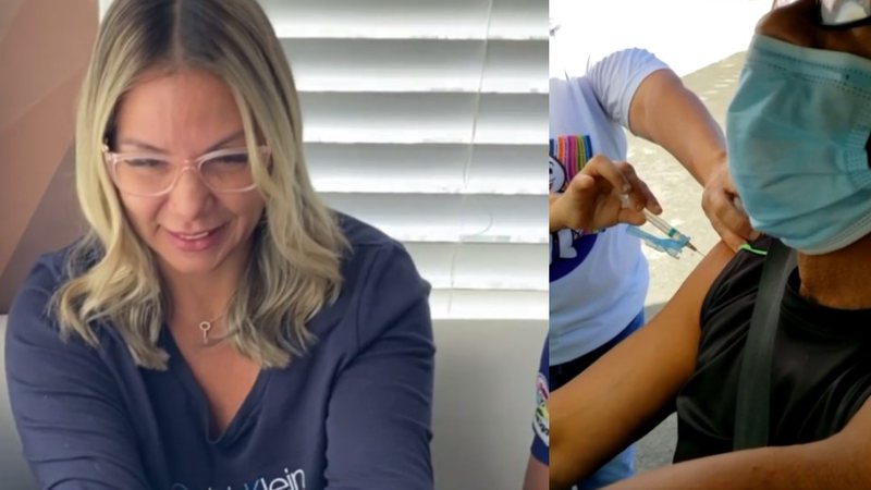 Carla publicou o registro nas redes sociais e celebrou a vacinação do pai - Reprodução/Instagram