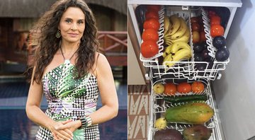 Carla Vilhena usou máquina lava-louças para descorongar frutas e o processo não deu muito certo - Reprodução/ Instagram e Twitter