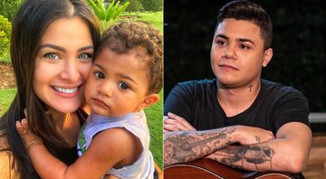 Caroline Marchezi com o filho, Miguel, e Felipe Araújo - Foto: Reprodução/ Instagram