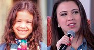 Carolina Pavanelli como Laleska, em Sonho Meu, e em foto atual - Foto: Reprodução/ TV Globo