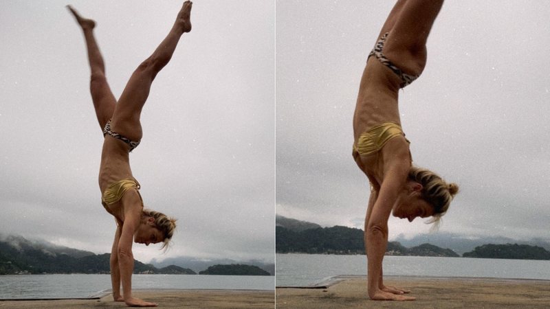 Carolina Dieckmann mostrou acrobacia de biquíni e recebeu elogios - Foto: Reprodução/ Instagram@loracarola