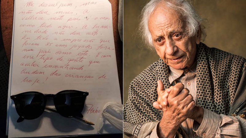 Flávio Migliaccio, que morreu aos 85 anos, deixou carta de despedida - Foto: Arquivo pessoal e Paulo Belote/ TV Globo