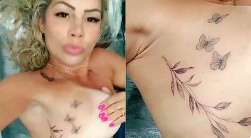 Cátia Paganote mostrou tatuagem que fez ao lado do seio - Foto: Reprodução/ Instagram@catiapaganote