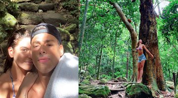 Casal fez um passeio em uma área com diversas árvores e uma cachoeira - Reprodução/Instagram