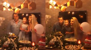 Wellington Muniz apagando as velas ao lado da família - Reprodução/Instagram@karinasatorahal