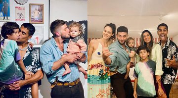 Micael é pai de Zion, de 7 anos, e Chay é pai de Maria, de 2 anos, e está esperando o segundo filho com Laura Neiva - Reprodução/Instagram