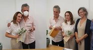 Chico Buarque e Carol Proner durante a cerimônia - Foto: Reprodução / Instagram @cartoriodeitaipava
