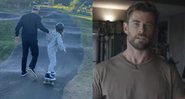 Ator Chris Hemsworth ajuda sua filha a andar de skate - Foto: Reprodução / Instagram @chrishemsworth