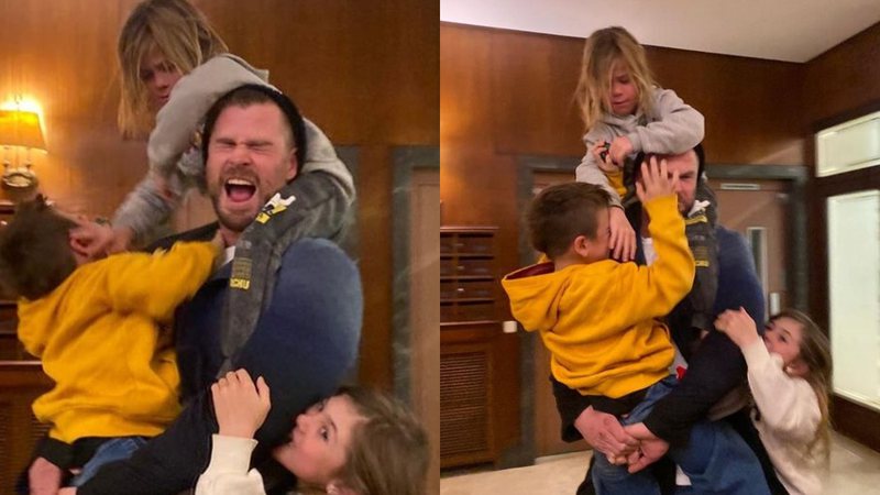 Chris Hemsworth mostra "ataque" dos filhos em foto fofa na web - Foto: Reprodução / Instagram