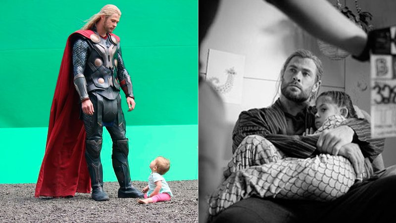 Chris Hemsworth mostrou a filha, India, nos bastidores de Thor - Foto: Reprodução/ Instagram@chrishemsworth