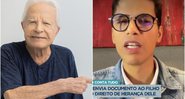 Cid Moreira e o filho adotivo, Roger Felipe Moreira - Foto: Reprodução / Instagram / RecordTV
