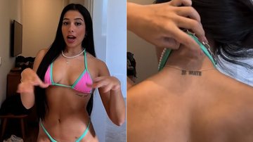 Cinthia Cruz fez vídeo de biquíni para mostrar suas tatuagens - Foto: Reprodução/ Instagram@cinthiacruz_