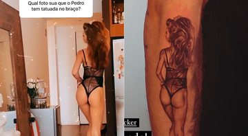 Cintia Dicker mostra foto sensual que inspirou tatuagem feita por Pedro Scooby