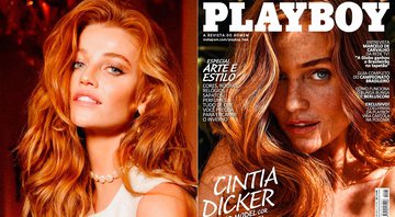 Cintia Dicker foi parar na capa da Playboy em montagem do artista Vinícius Cota - Foto: Reprodução/ Instagram@playboy_fake e @cintiadicker