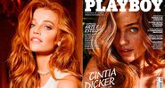 Cintia Dicker foi parar na capa da Playboy em montagem do artista Vinícius Cota - Foto: Reprodução/ Instagram@playboy_fake e @cintiadicker