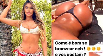 Clara Brasil posou de topless durante banho de sol - Foto: Reprodução/ Instagram@clarabrasiloficial