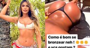 Clara Brasil posou de topless durante banho de sol - Foto: Reprodução/ Instagram@clarabrasiloficial