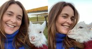 Claudia publicou um registro ao lado da cabrita, Cris, nas redes sociais - Reprodução/Instagram/@claudiaabreu_atriz
