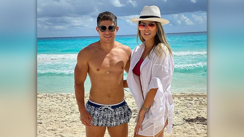 Darío Conca e Miriã Rocha em Cancún - Reprodução/Instagram@concaoficial