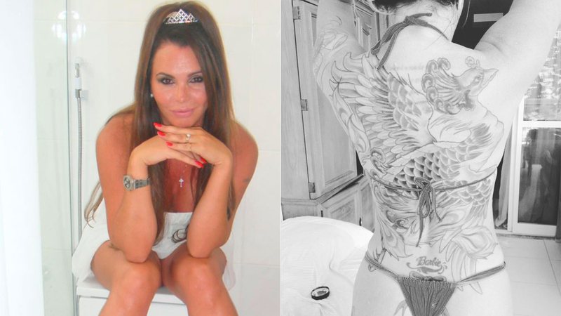 Cristina Mortagua exibiu tatuagem gigante nas costas de biquíni - Foto: Reprodução/ Instagram@cristinamortaguaoficial