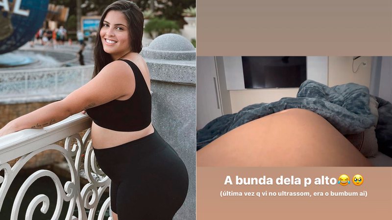 Dadá Favatto mostrou barriga “deformada” por causa da posição da bebê na barriga - Foto: Reprodução/ Instagram@dadafavatto