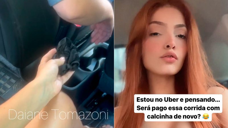 Daiane Tomazoni disse ter pago carro de aplicativo com a calcinha - Foto: Reprodução/ Instagram@daianetomazoni