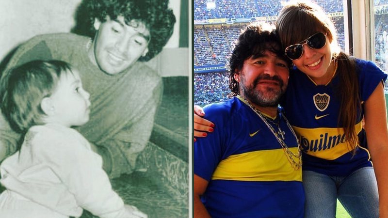 Dalma Maradona e o pai, Diego Maradona - Reprodução/Instagram