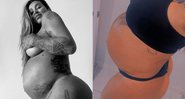 Dani Bolina aos 36 meses e depois aos quase 39 meses de gestação - Foto: Reprodução/ Instagram@dbolina