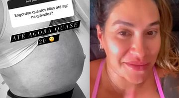 Dani Bolina exibiu a barriga de grávida e disse que ganhou quase 20 quilos - Foto: Reprodução/ Instagram@dbolina