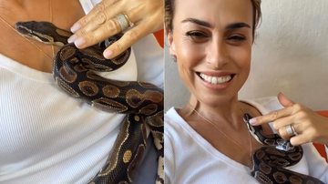 Daniela Escobar surpreendeu ao posar com cobra