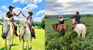 Atriz revelou que o filho andou a cavalo pela primeira vez e que se apaixonou pelo animal - Reprodução/Instagram