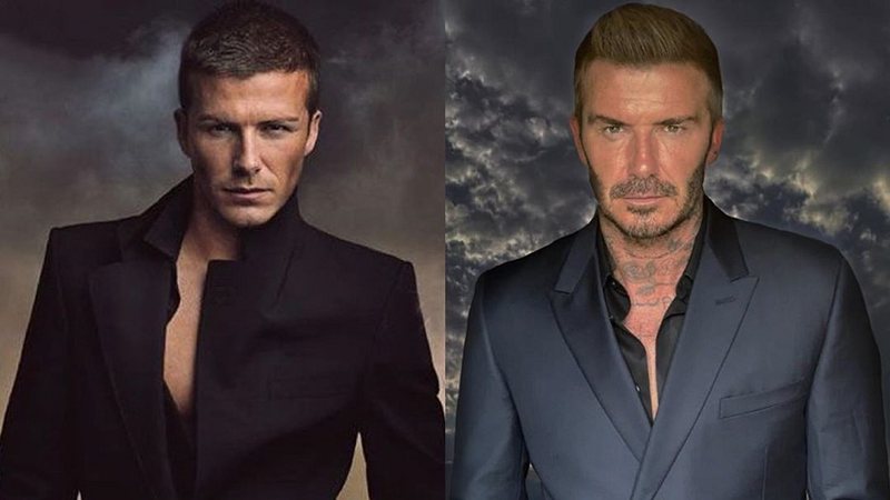 David Beckham: antes e depois - Reprodução/Instagram
