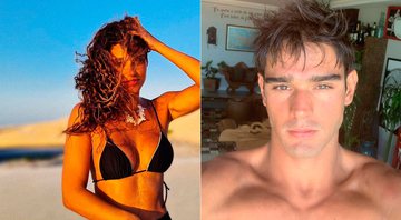 Débora Nascimento e Marlon Teixeira postaram mesma foto na web - Foto: Reprodução/ Instagram@debranascimento e Instagram@marlontx