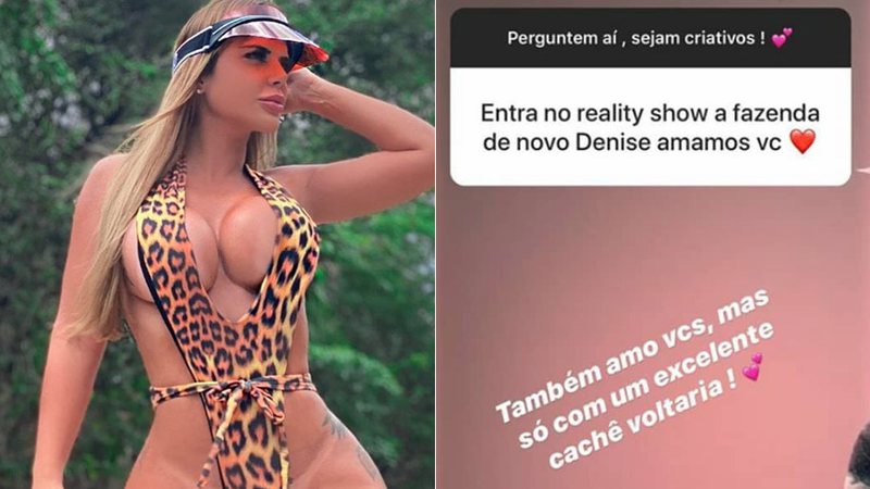 Denise Rocha contou que toparia voltar ao reality A Fazenda - Foto: Reprodução/ Instagram
