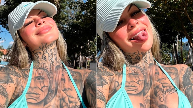 Leticia Desiree voltou a posar de biquíni após críticas por corpo tatuado - Foto: Reprodução/ @leticiadesiree