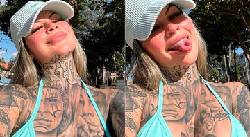 Leticia Desiree voltou a posar de biquíni após críticas por corpo tatuado - Foto: Reprodução/ Instagram@leticiadesiree