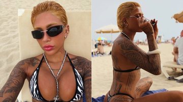 Dhiô Barbosa posou de fio-dental em praia espanhola