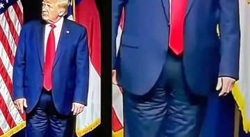 Internautas questionaram se Trump estava usando as calças de maneira errada - Reprodução/Twitter